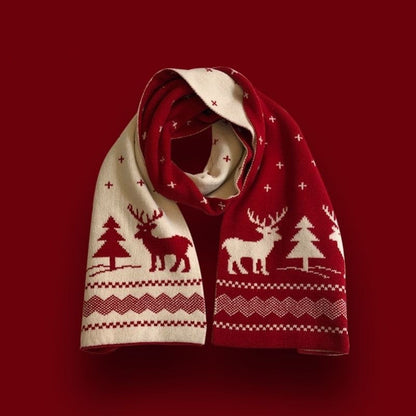 Christmas Reindeer Soft Thick Warm Knit Scarf