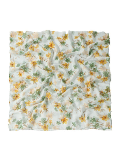 Scarvii - Floral Voile Print Scarf Shawl Beach Wrap