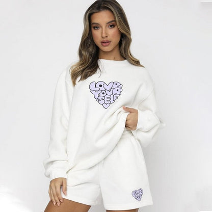 Casual Loose Round Neck Shorts Suit