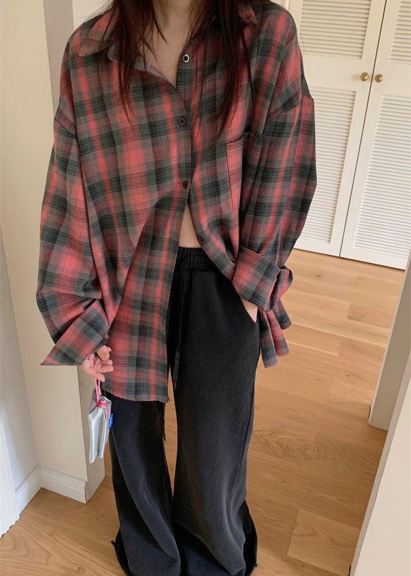 Oversized Plaid Shirt Soft Cotton Relaxed Fit