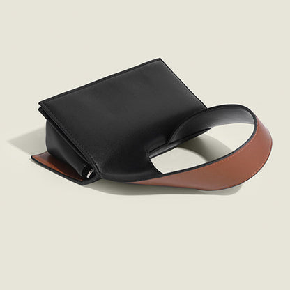 Color Block Twisted Square Tote Shoulder Bag
