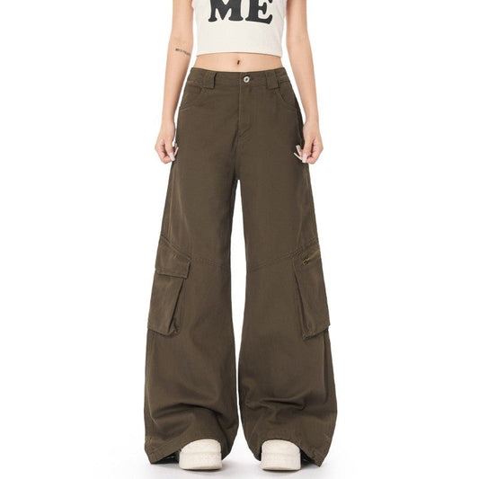 Straight Leg Cargo Pants Unisex Basic Style