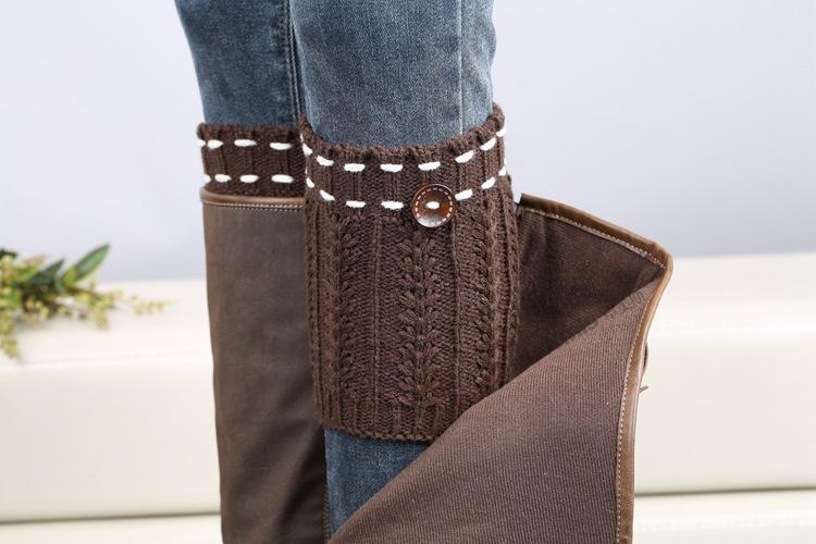 Boot Cuff Thick Short-Sleeved Thick Thick Bamboo Knit Wool Yarn Socks - 6
