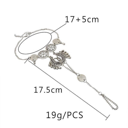 Vintage Exaggerated Ethnic Style Hollow Drip Carved Metal Beach Anklets Dripping Footstool