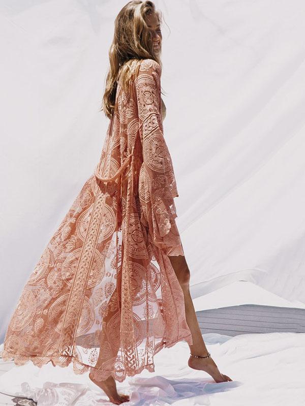 Bohemia Belted Lace Cover-Ups Swimwear