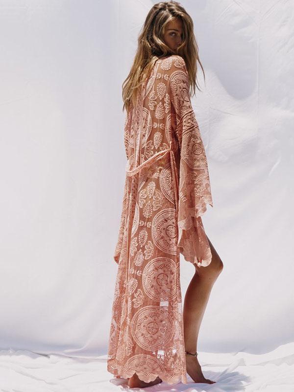 Bohemia Belted Lace Cover-Ups Swimwear