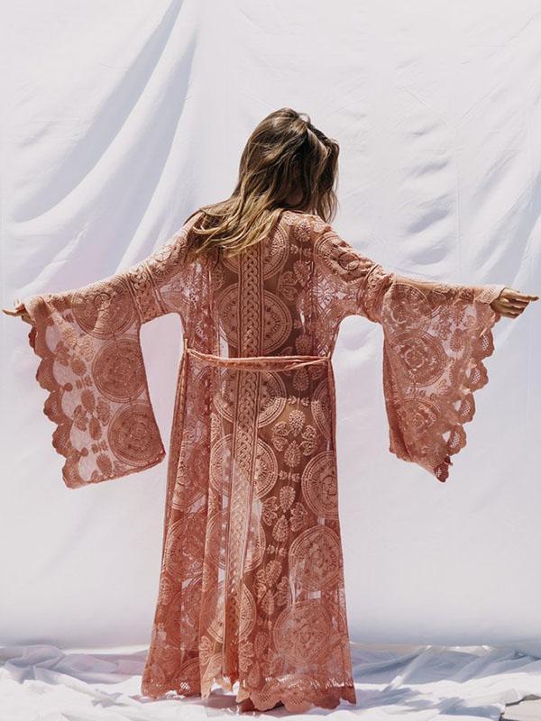 Bohemia Belted Lace Cover-Ups Swimwear