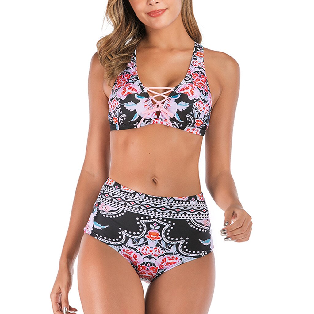 New Sexy Bikini Set Women Sunflower Two Pieces Swimwear