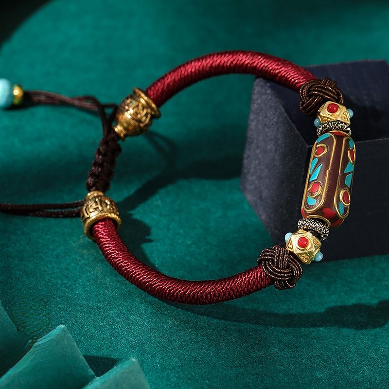Dragon Knot Hand Woven Bracelet Bohemian Women'S Vintage Brass Ethnic Hand Rope Bracelet