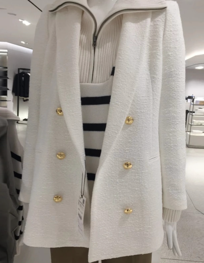 Noella White Tweed Blazer