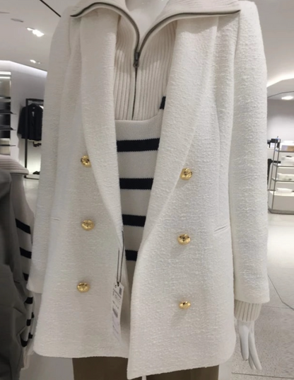 Noella White Tweed Blazer