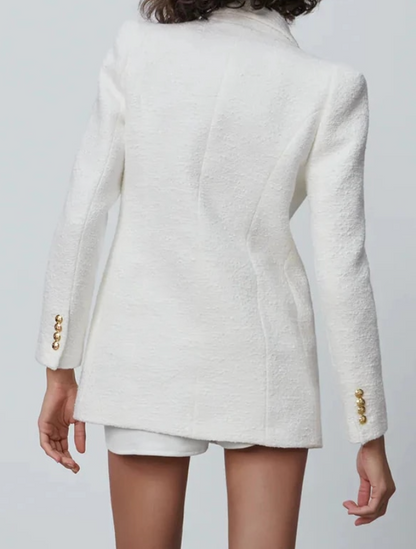 Noella White Tweed Blazer