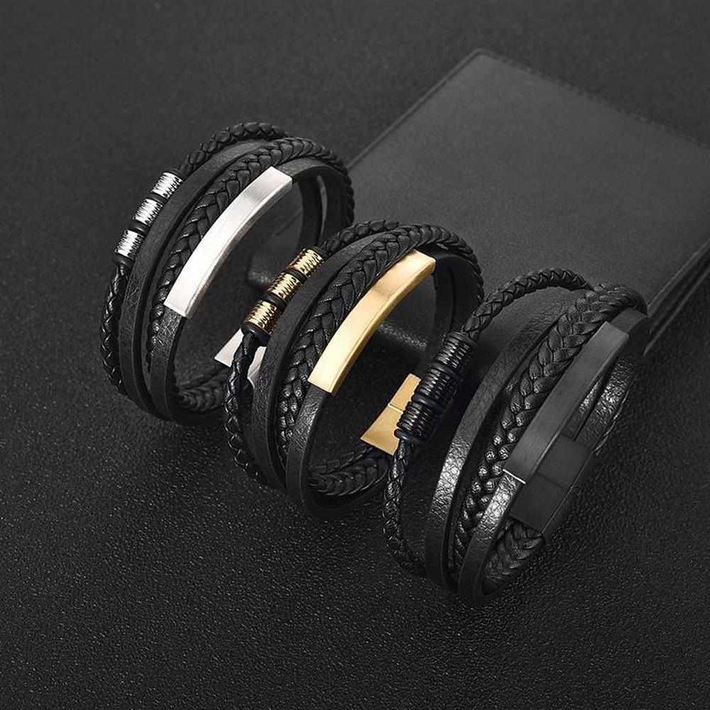 Saint Morris Woven Leather Bracelets