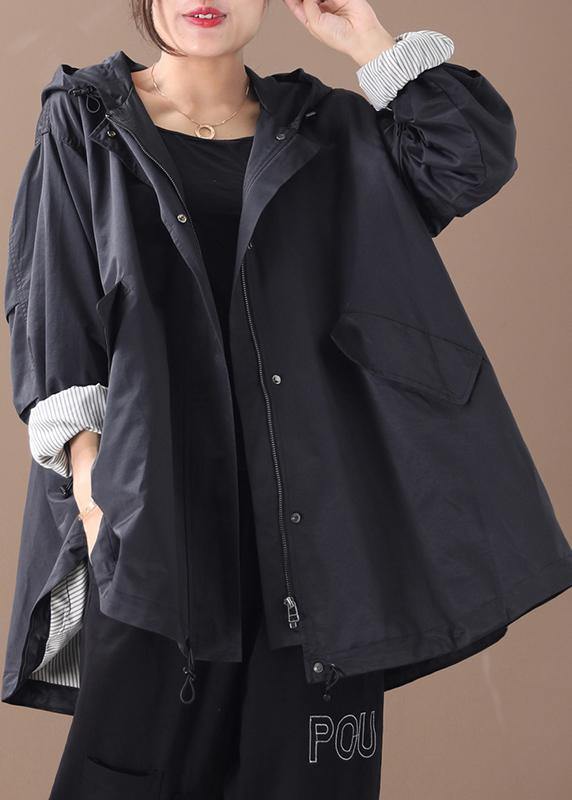 Modern hooded baggy Plus Size clothes For Women green silhouette winter outwear