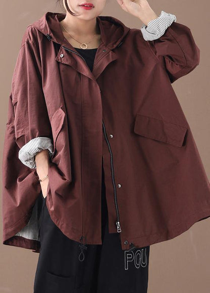 Modern hooded baggy Plus Size clothes For Women green silhouette winter outwear