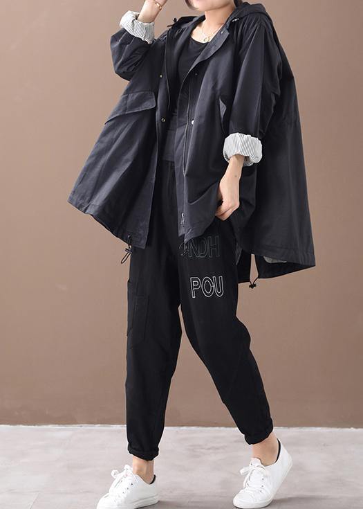 Modern hooded baggy Plus Size clothes For Women green silhouette winter outwear
