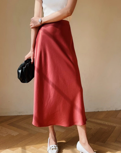 Satin Midi Skirt