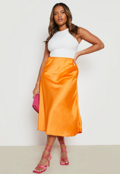 Satin Midi Skirt