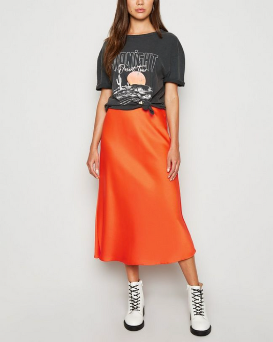 Satin Midi Skirt