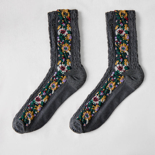 Rufia - Vintage Floral Print Summer Socks