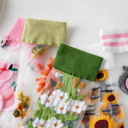 Rufia - Floral Pattern Summer Socks