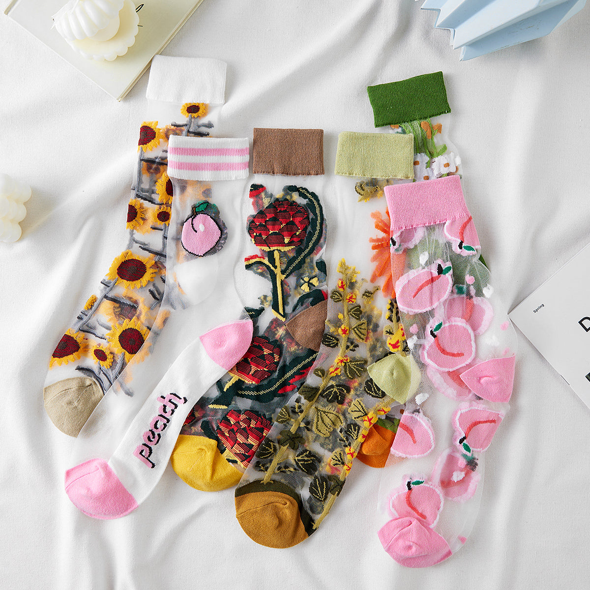 Rufia - Floral Pattern Summer Socks
