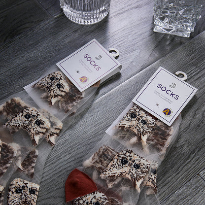 Rufia – Sheer Cat Pattern Ankle Socks | Lightweight &amp; Breathable