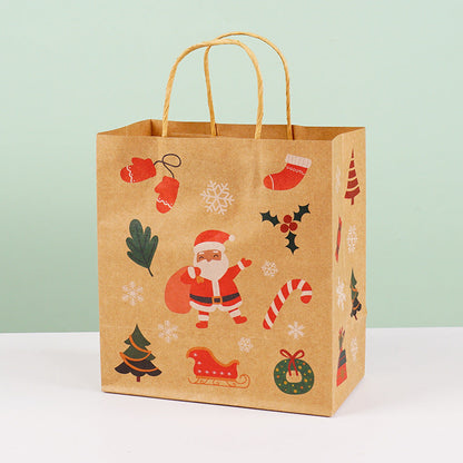 Christmas Kraft Paper Gift Packaging Handbag
