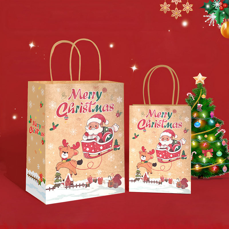 Christmas Printed Kraft Paper Packaging Bag Set