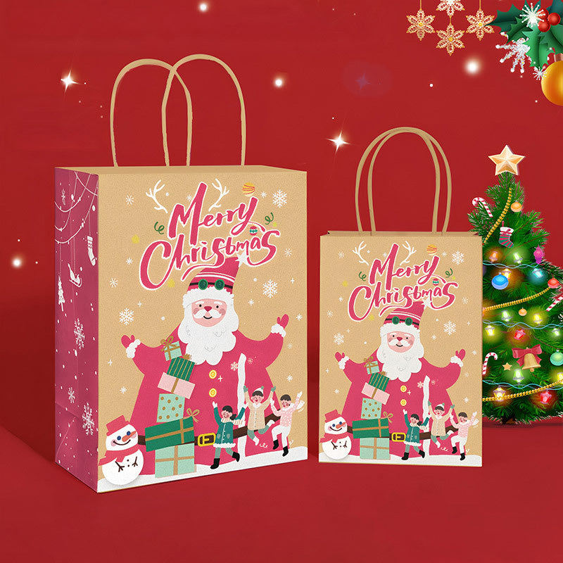 Christmas Printed Kraft Paper Packaging Bag Set