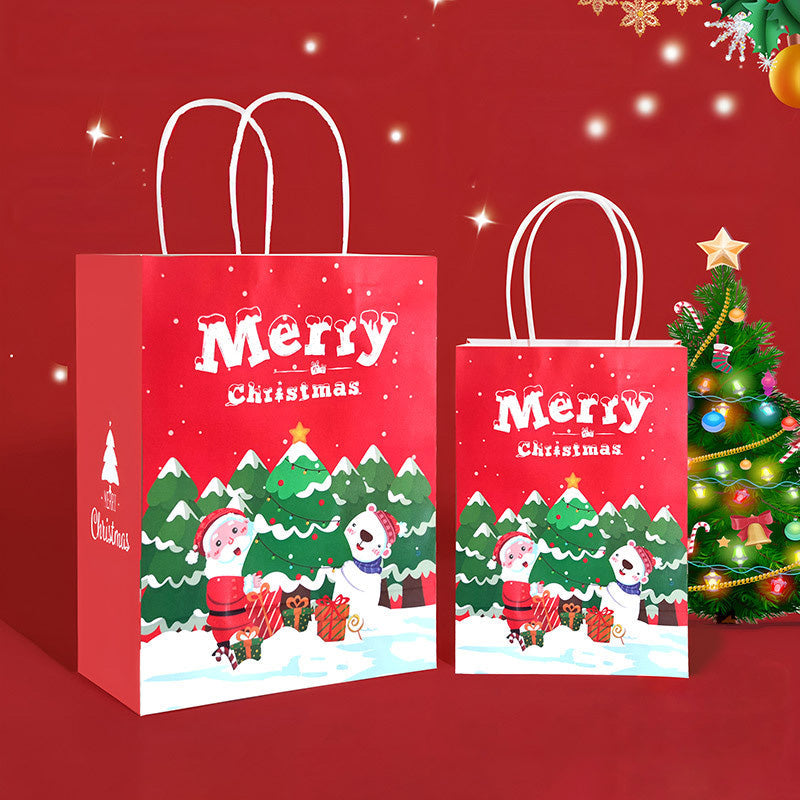 Christmas Printed Kraft Paper Packaging Bag Set