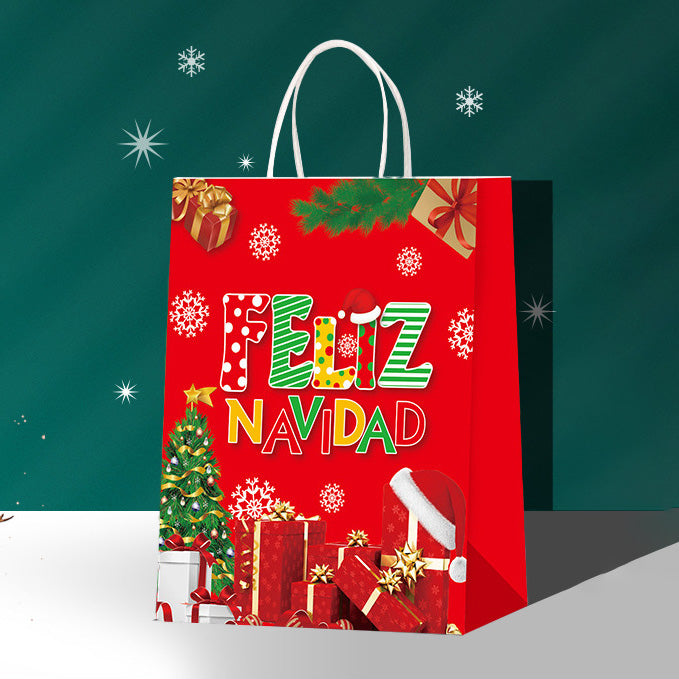 Christmas Printed Kraft Paper Packaging Bag Set