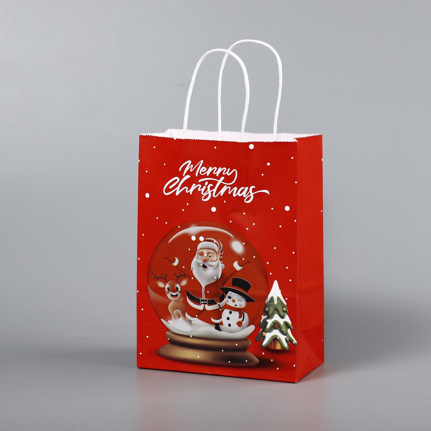 Christmas Kraft Paper Gift Bag With Printed Designs