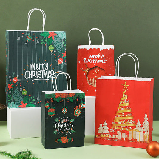 Creative Christmas Kraft Paper Gift Handbag Set