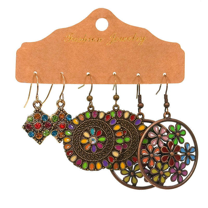 Trendy Water Drop Tassel Earrings Alloy Jewelry Set