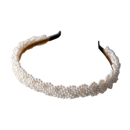 Trendy Bridal Pearl Beaded Hairband for Weddings