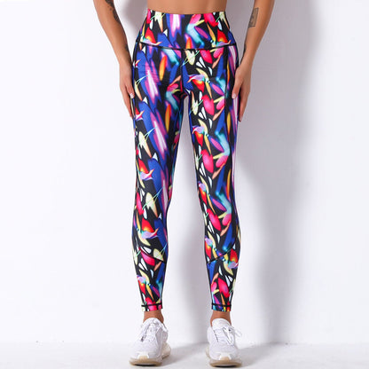 Comfortable Breathable Digital Print Yoga Pants High Waist Slim Sports Leggings