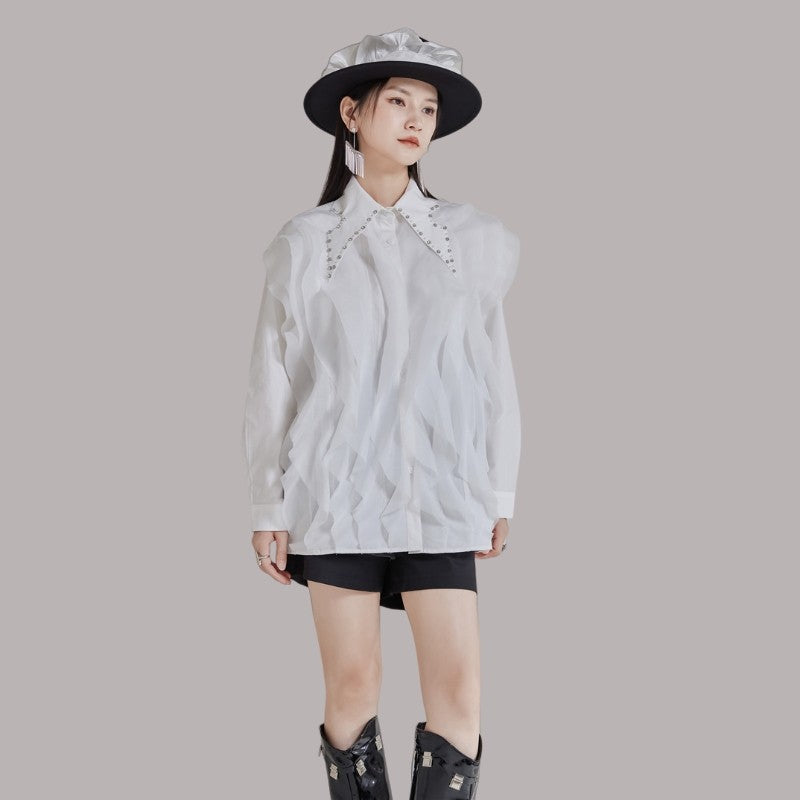 Rhinestone Collar Shirt