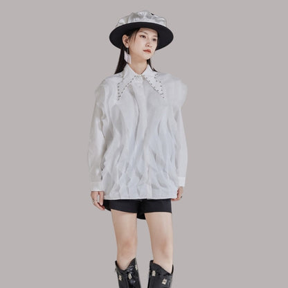 Rhinestone Collar Shirt