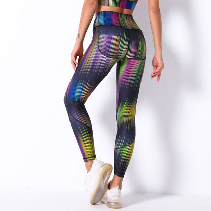 Comfortable Breathable Digital Print Yoga Pants High Waist Slim Sports Leggings