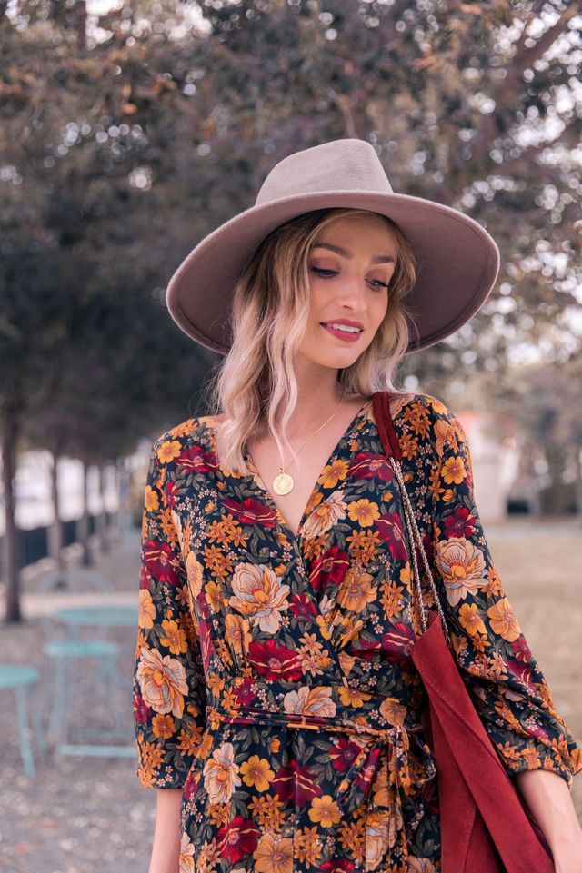 Dress Long Sleeve Printed Vintage Maxi Dress