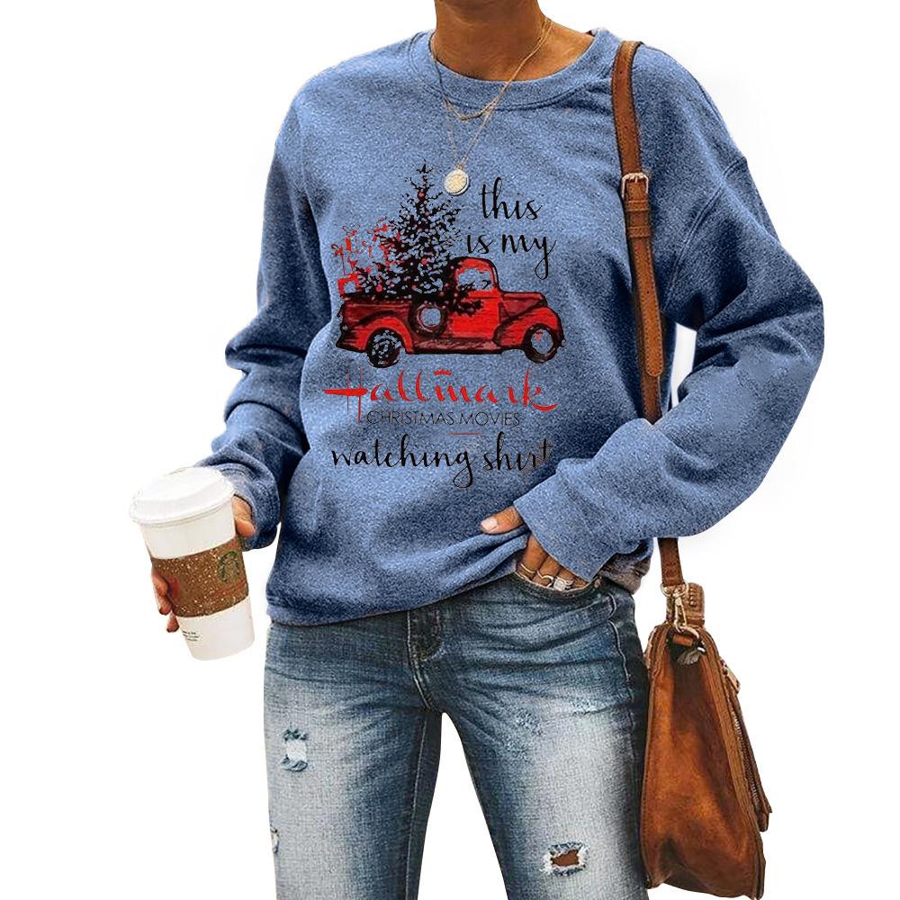 Printed Round Neck Long Sleeve Sweater