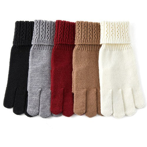 Solid Color SplitÂ Finger Simple Knit Glove