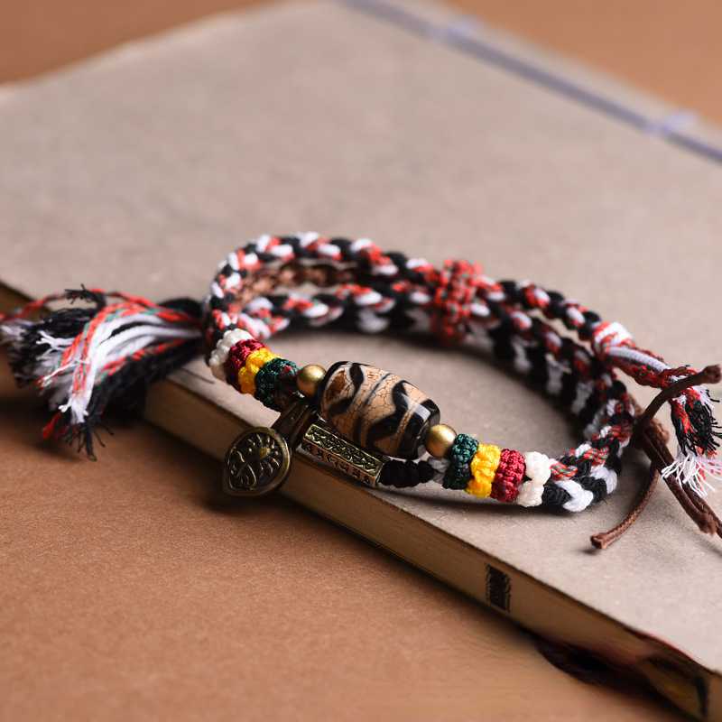 Tibetan Handwoven Bracelet Hand Rope Cultural And Fashionable Simple Buddha Bead Bracelet