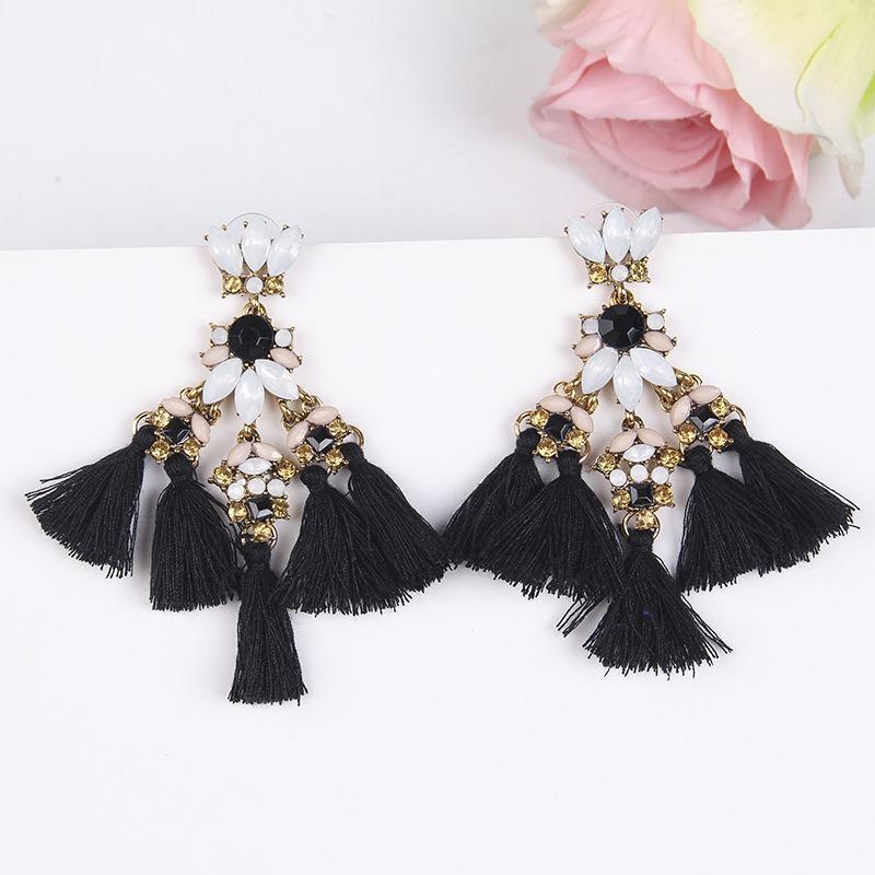 1 Pair Tassel Earring Make Statement Fashion Fringed Bohemia Jewelry For Party