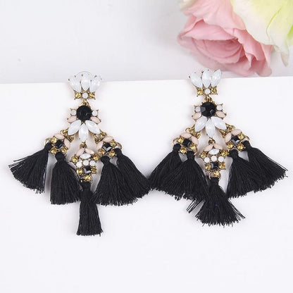 1 Pair Tassel Earring Make Statement Fashion Fringed Bohemia Jewelry For Party