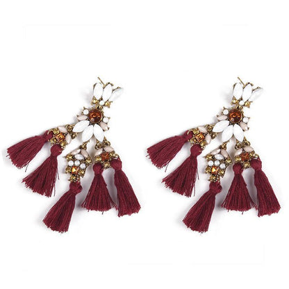 1 Pair Tassel Earring Make Statement Fashion Fringed Bohemia Jewelry For Party