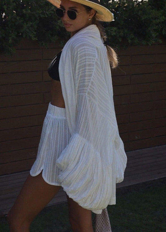 Lightweight Kimono Set In Soft White Fabric