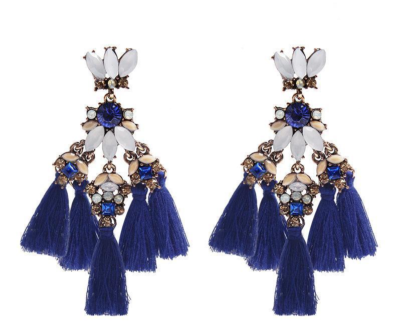 1 Pair Tassel Earring Make Statement Fashion Fringed Bohemia Jewelry For Party