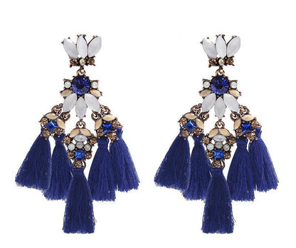 1 Pair Tassel Earring Make Statement Fashion Fringed Bohemia Jewelry For Party